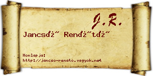 Jancsó Renátó névjegykártya